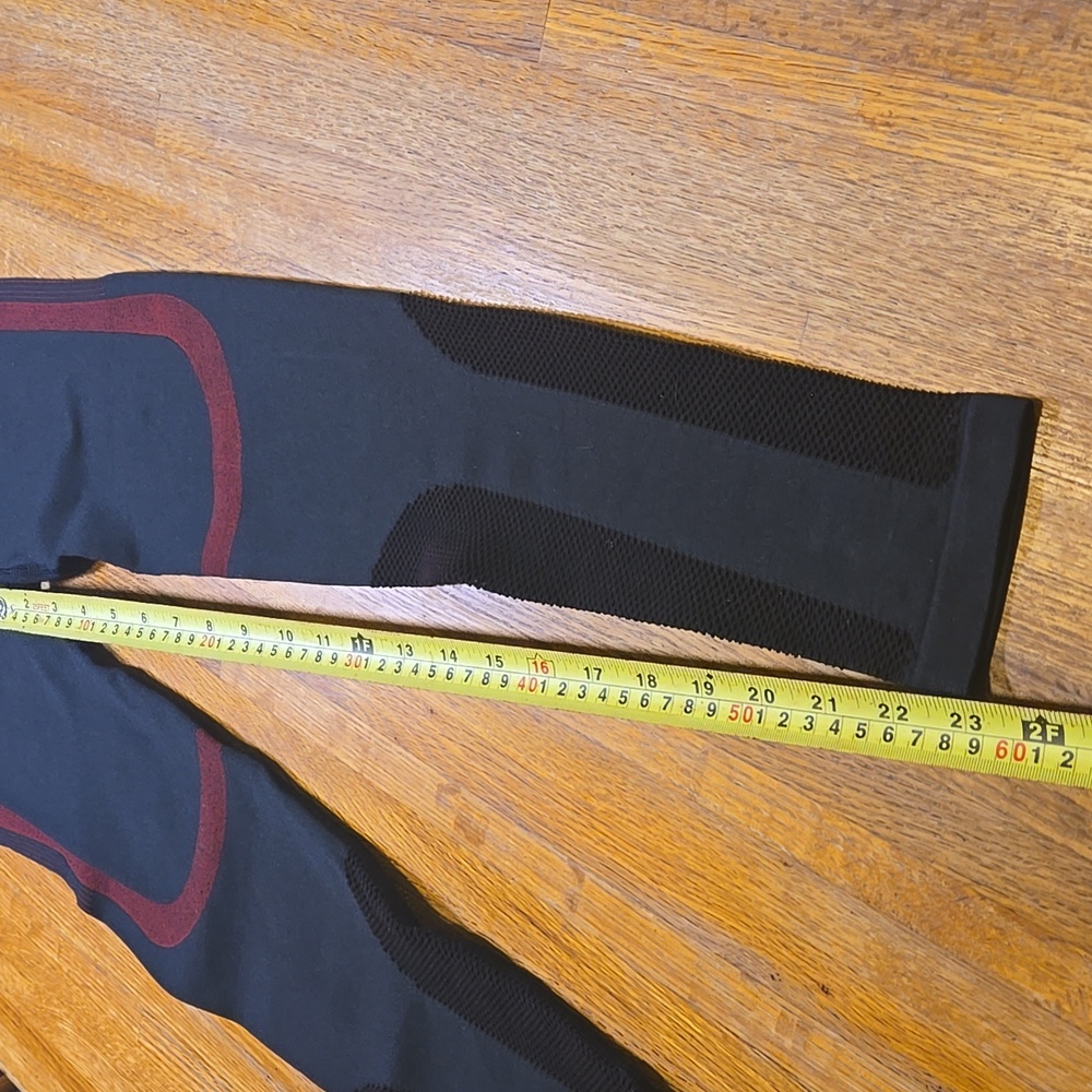 Women Small Black Red‎ Compression Mesh Vent Active Workout Yoga Leggings - Picture 4 of 8